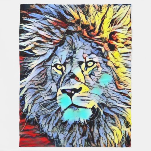 Farbkick - Löwenkönig Fleecedecke (Vorderseite)