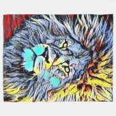 Farbkick - Löwenkönig Fleecedecke (Vorderseite (Horizontal))