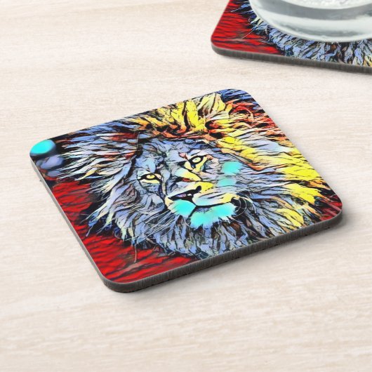 Farbkick - Löwenkönig Getränkeuntersetzer (Linke Seite)