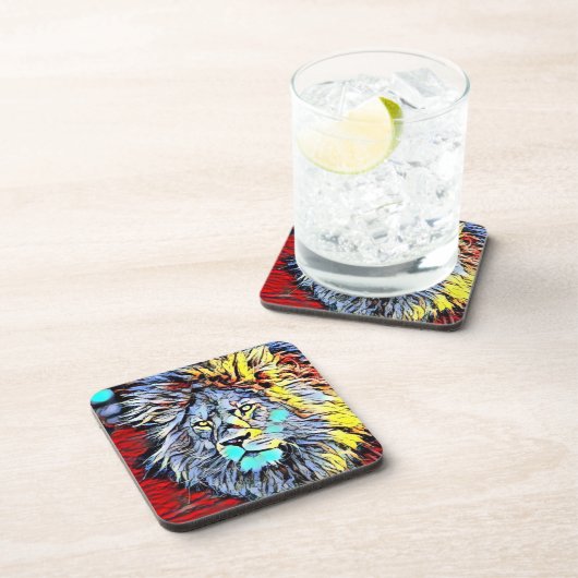 Farbkick - Löwenkönig Getränkeuntersetzer (Rechte Seite)