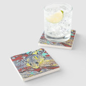 Farbkick - Maus Steinuntersetzer (Seitenansicht)