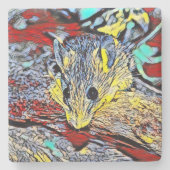 Farbkick - Maus Steinuntersetzer (Vorderseite)