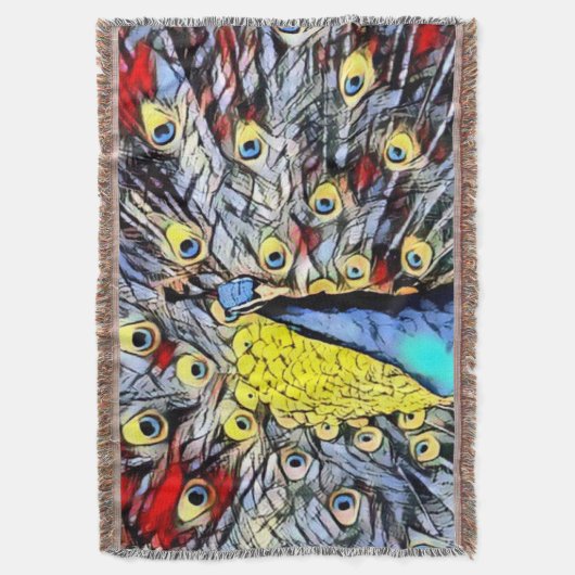 Farbkick - Pfau Decke (Vorderseite Vertikal)