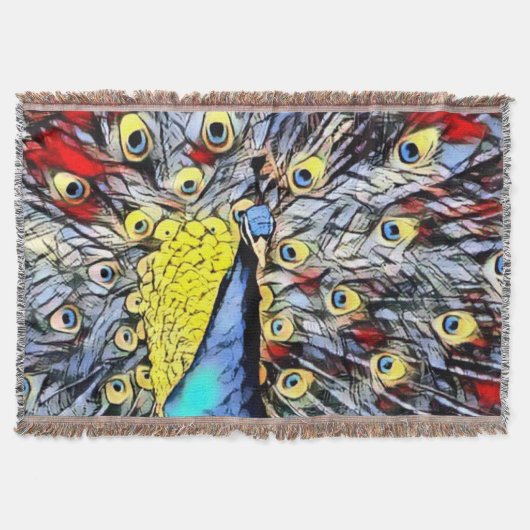 Farbkick - Pfau Decke (Vorderseite)