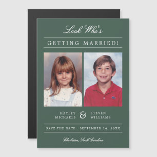 Farbkid-Foto Save the Date   Green Magneteinladung