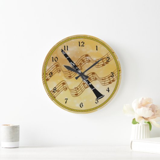 Farbklarinendesign Große Wanduhr (Zuhause)