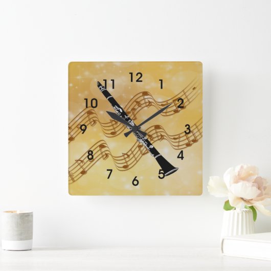 Farbklarinendesign Quadratische Wanduhr (Zuhause)