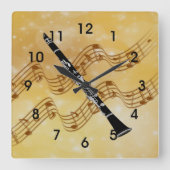 Farbklarinendesign Quadratische Wanduhr (Vorderseite)