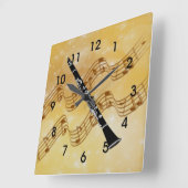 Farbklarinendesign Quadratische Wanduhr (Winkel)