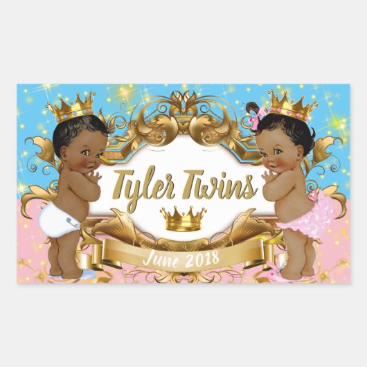 Farbkleber für afrikanische Prinzen/Prinzessinnen Rechteckiger Aufkleber (Vorderseite)