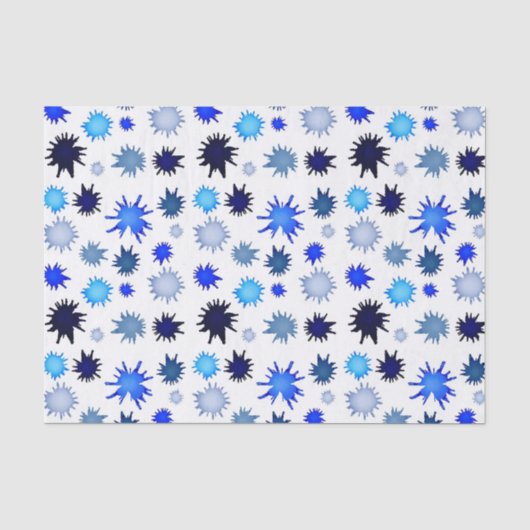 Farbklecks im blauen Muster Seidenpapier (Vorderseite)