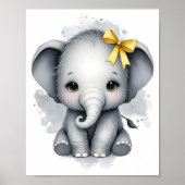 Farbklecks Kinderzimmer Dschungeltiere Elefant Poster (Vorne)