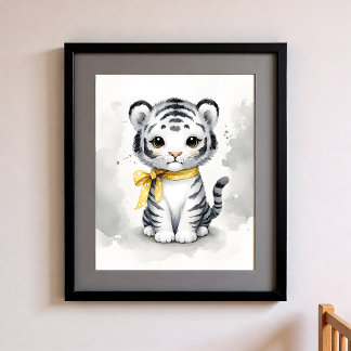 Farbklecks Kinderzimmer Dschungeltiere Tiger Poster