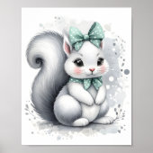 Farbklecks Kinderzimmer Waldtiere Eichhörnchen Poster (Vorne)