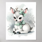 Farbklecks Kinderzimmer Waldtiere Hirsche Poster (Vorne)