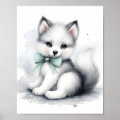 Farbklecks Kinderzimmer Waldtiere Wolf Poster (Vorne)