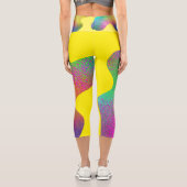 Farbklecks mit bunten Frenkelten Punkten Capri Leggings (Rückseite)