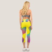 Farbklecks mit bunten Frenkelten Punkten Capri Leggings (Rückseite)