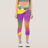 Farbklecks mit bunten Frenkelten Punkten Capri Leggings (Vorderseite)