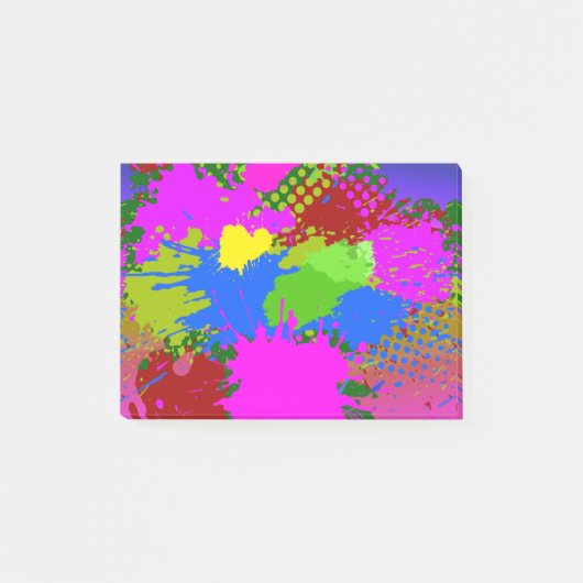 Farbklecks-Muster 3 Post-it Klebezettel (Vorderseite)