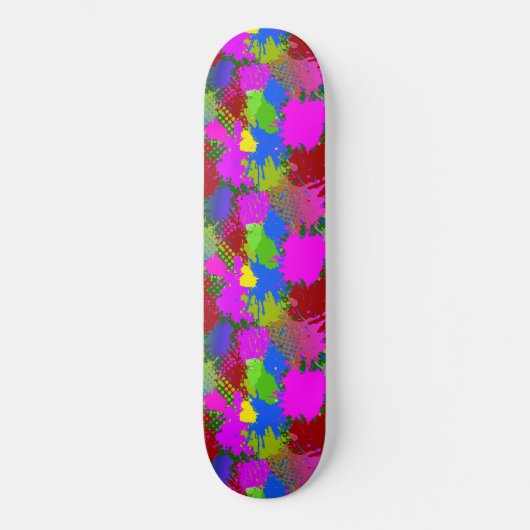 Farbklecks-Muster 3 Skateboard (Vorderseite)