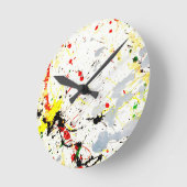 Farbklecks Runde Wanduhr (Winkel)