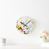 Farbklecks Runde Wanduhr (Zuhause)