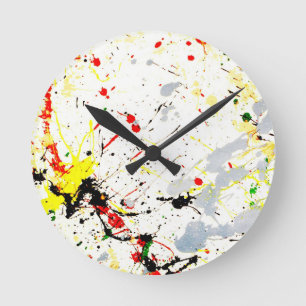 Farbklecks Runde Wanduhr