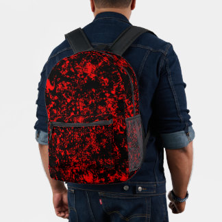 Farbklecks-Schwarz & Rot Bedruckter Rucksack