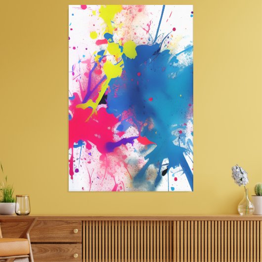 Farbkleckse. Malerei Leinwanddruck (Insitu (Wohnzimmer))