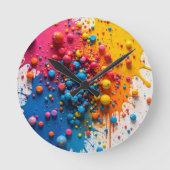 Farbklecksuhr Runde Wanduhr (Vorderseite)
