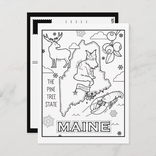 Farbkollage Postkarte (Vorne/Hinten)