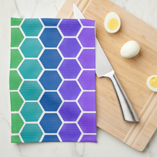 Farbkollektor-Hexagon-Geschirrtuch Geschirrtuch (Viertel Falte)