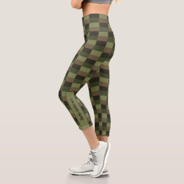 Farbkombination für tiefe Wälder Capri Leggings