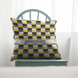 Farbkombination Gelb, Schwarz und Grau Kissen