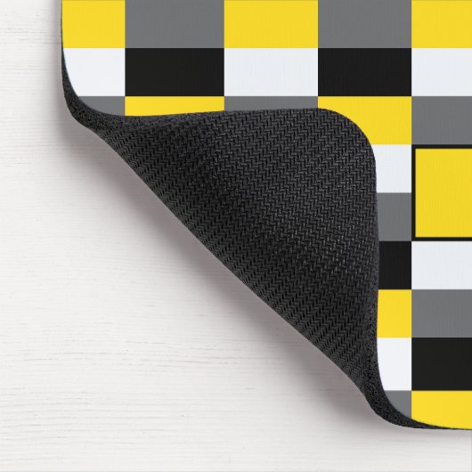 Farbkombination Gelb, Schwarz und Grau Mousepad (Ecke)
