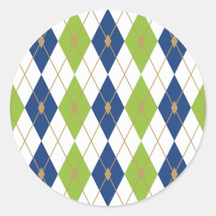 Farbkombination Rhombus 4 Runder Aufkleber