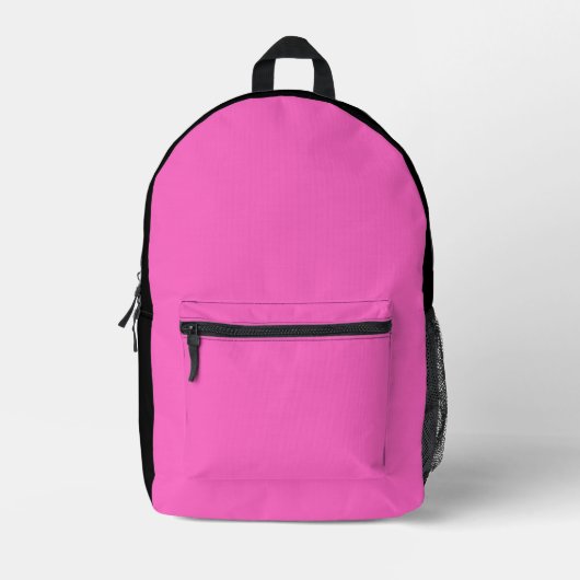 Farbkombination Rosa Schwarz Bedruckter Rucksack (Vorderseite)