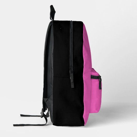Farbkombination Rosa Schwarz Bedruckter Rucksack (Links)