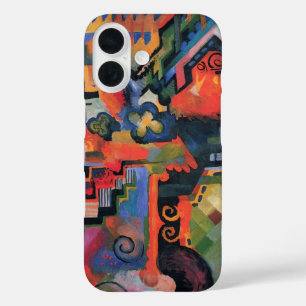 Farbkomposition von August Macke, Vintage Kunst iPhone 16 Hülle