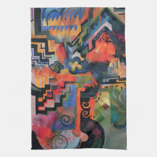 Farbkomposition von August Macke, Vintage Kunst Geschirrtuch