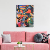 Farbkomposition von August Macke, Vintage Kunst Leinwanddruck (Insitu (Wohnzimmer))