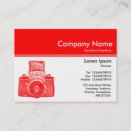 Farbkopf III v2 - Rot - Vintage Kamera Visitenkarte (Vorderseite)