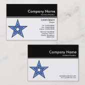 Farbkopf III v2 - Schwarz - Blaues Pentangle Visitenkarte (Vorne/Hinten)