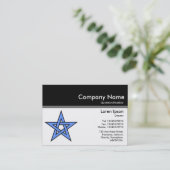 Farbkopf III v2 - Schwarz - Blaues Pentangle Visitenkarte (Stehend Vorderseite)