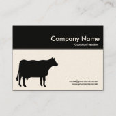 Farbkopf III v2 - Schwarz - Kuh (Creme) Visitenkarte (Rückseite)