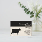 Farbkopf III v2 - Schwarz - Kuh (Creme) Visitenkarte (Stehend Vorderseite)