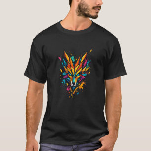 Farbkopf Löwe geometrisch – modern abstrakt T-Shirt