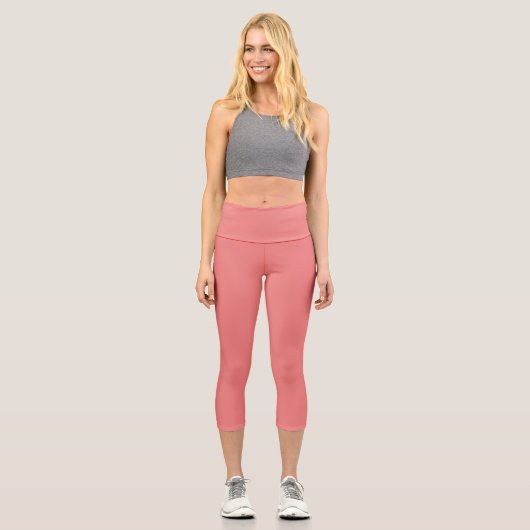 Farbkoralle Capri Leggings (Vorderseite)