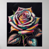 Farbkreide Zeichnend einer Rose II Poster (Vorne)